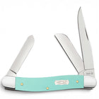 Razor Sharp AZ Case Medium Stockman pocket knife with seafoam green G-10 handles and Ichthus shield emblem