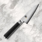 Razor Sharp AZ Shun Classic 4.5-inch Honesuki poultry knife with Damascus steel blade and black PakkaWood handle.