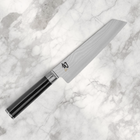 Razor Sharp AZ Shun Classic 6.5-inch master utility knife with Damascus steel blade and black PakkaWood handle.