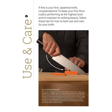 Razor Sharp AZ Shun Classic 3.5-inch paring knife slicing a carrot on a wooden cutting board with Damascus steel blade