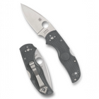 Razor Sharp AZ Spyderco Native 5 folding knife with grey FRN handle and Maxamet steel blade in open and closed views.