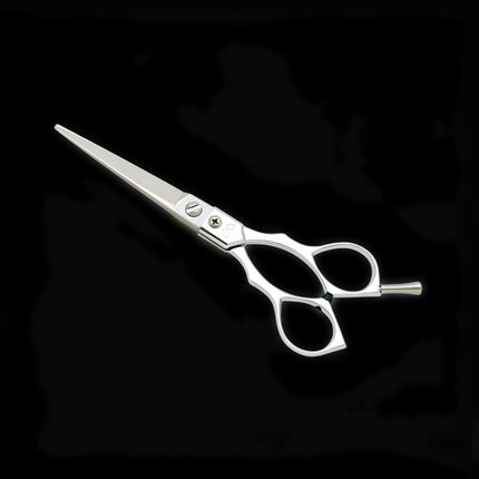 Razor Sharp AZ Yasaka Straight Japanese ATS-314 stainless steel barber shears with opposing grip and semi-beveled blades.