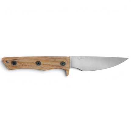 Razor Sharp AZ Case fixed blade hunter knife with a satin-finished 420HC steel drop point blade and hardwood handle.