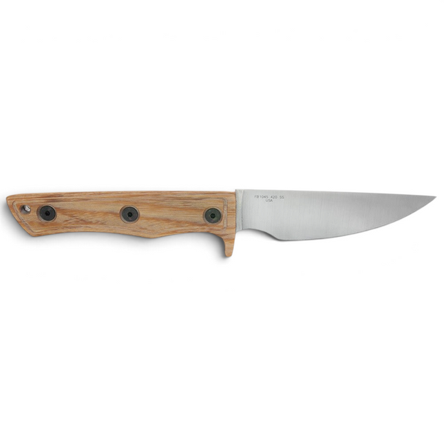 Razor Sharp AZ Case fixed blade hunter knife with a satin-finished 420HC steel drop point blade and hardwood handle.
