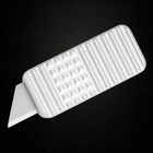 Razor Sharp AZ Rivery Zero V2 manual OTF utility knife with gray anodized aluminum body and gemstone milling pattern.