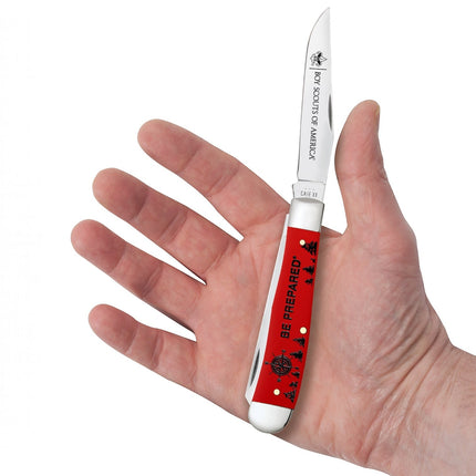 Case CA80500 - Scouting America™  Embellished Smooth Red Synthetic Trapper Trapper Gift Set