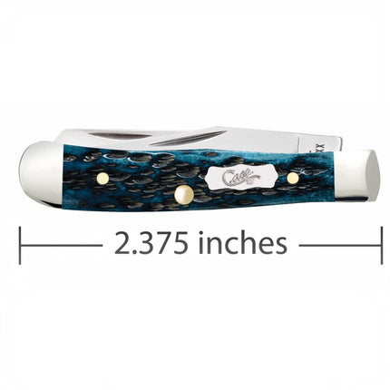 Case CA51862 - Peach Seed Jig Pocket Worn® Mediterranean Blue Bone Tiny Trapper