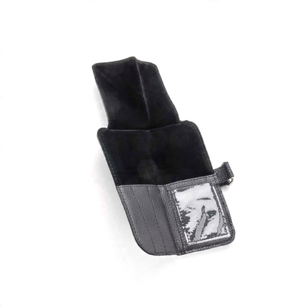 Black two-shear zippered case, open