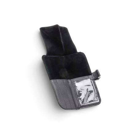 Black two-shear zippered case, open