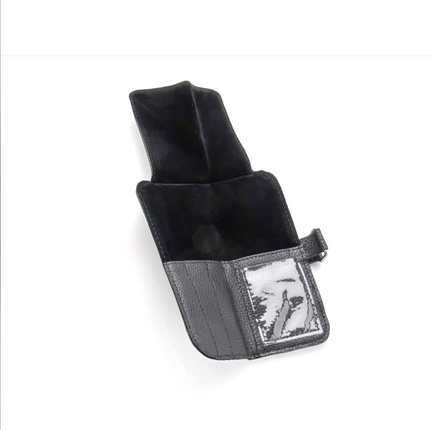 Black two-shear zippered case, open