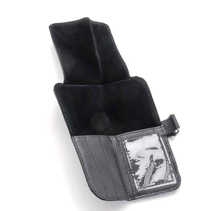 Black two-shear zippered case, open