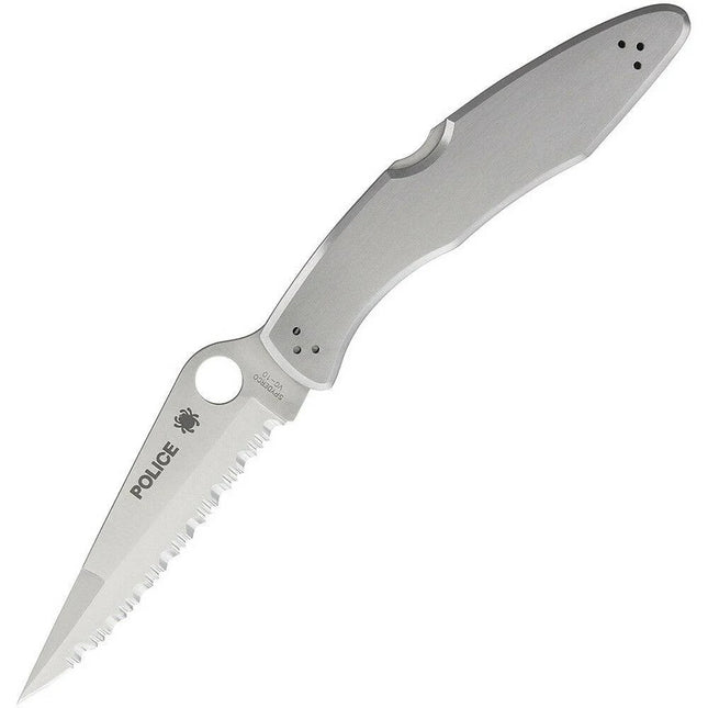 POLICE--STAINLESS STEEL/SPYDEREDGE by Spyderco