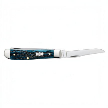 Case® Pocket Worn® Peach Seed Jig Mediterranean Blue Bone Mini Trapper Pocket Knife