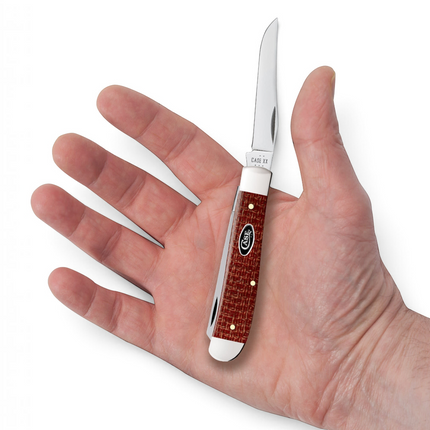 Case® | Smooth Dark Red Burlap Micarta® CS Mini Trapper