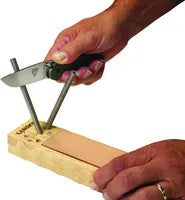 Lansky Diamond & Ceramic 4-Rod TurnBox Crock Stick Knife Sharpener with Leather Strop