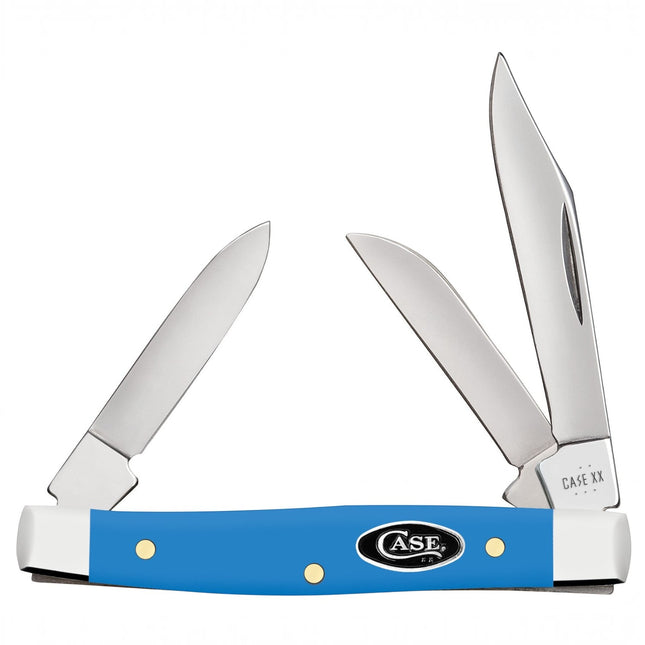Case Smooth Light Blue Synthetic Small Stockman Pocket Knife – 3-Blade Tru-Sharp