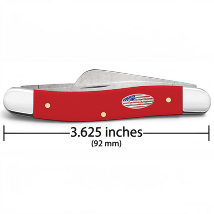 Razor Sharp AZ Case American Workman red synthetic handle stockman pocket knife with stars and stripes shield