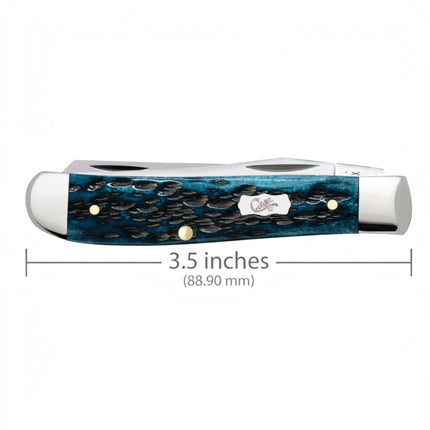 Case® Pocket Worn® Peach Seed Jig Mediterranean Blue Bone Mini Trapper Pocket Knife