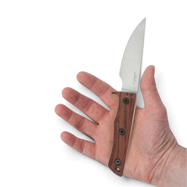 Razor Sharp AZ Case fixed blade hunter knife with a satin stainless steel drop point blade and hardwood handle