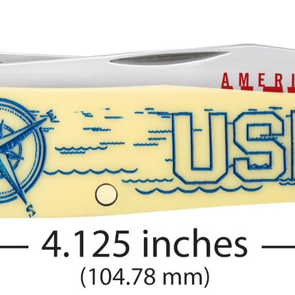 Case CA81091 - U.S. Navy® Embellished Smooth Yellow Synthetic Trapper