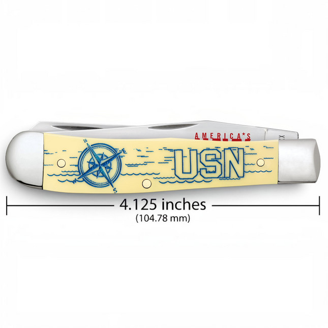 Case CA81091 - U.S. Navy® Embellished Smooth Yellow Synthetic Trapper
