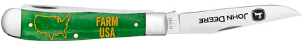 Case® | John Deere Embellished Smooth Bright Green Bone Trapper by Case®