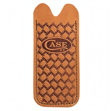Case® Genuine Brown Leather Knife Slip – Herringbone Design, Made in USA