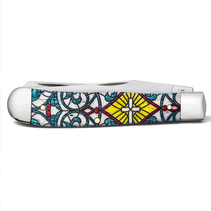 Case® Stained Glass Cross Natural Bone Color Wash Trapper