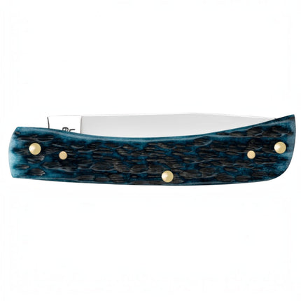 Case® | Pocket Worn® Peach Seed Jig Mediterranean Blue Bone Sod Buster® Jr Knife by Case