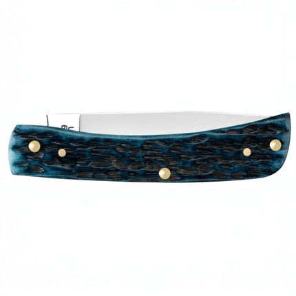 Case® | Pocket Worn® Peach Seed Jig Mediterranean Blue Bone Sod Buster® Jr Knife by Case