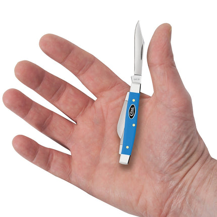 Case Smooth Light Blue Synthetic Small Stockman Pocket Knife – 3-Blade Tru-Sharp