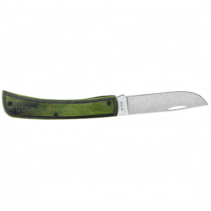 Case Crossroads XR Sod Buster Jr with Green Hornet DymaLux wood handle and stonewashed S35VN blade.