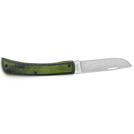 Case Crossroads XR Sod Buster Jr with Green Hornet DymaLux wood handle and stonewashed S35VN blade.