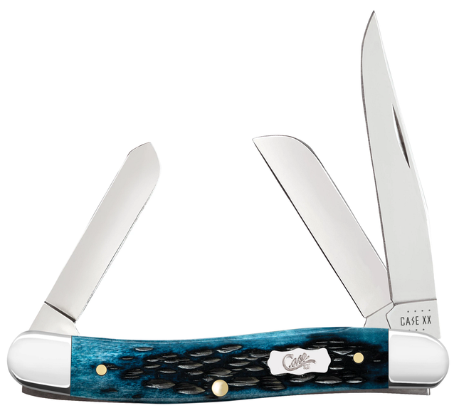 WR Case XX Stockman 51851 Peach Seed Mediterranean Blue Bone Stainless Knife by tennesseecutlery