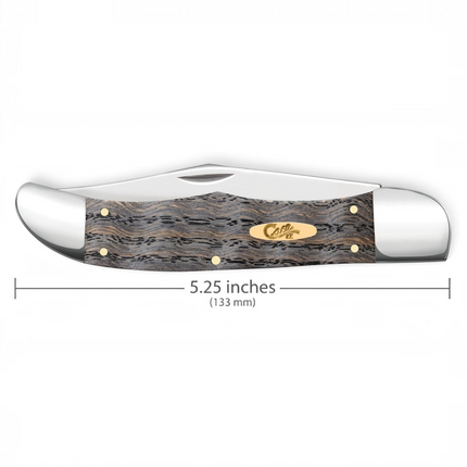 Razor Sharp AZ Case folding hunter knife with smooth black curly oak handle, nickel silver bolsters, and brass shield.